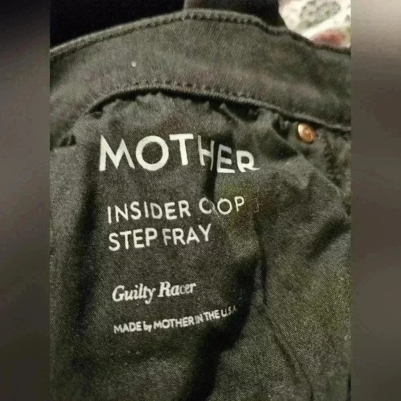 MOTHER Insider Striped Crop Step-Hem Fray Jeans in Guilty Racer - Picture 6 of 7